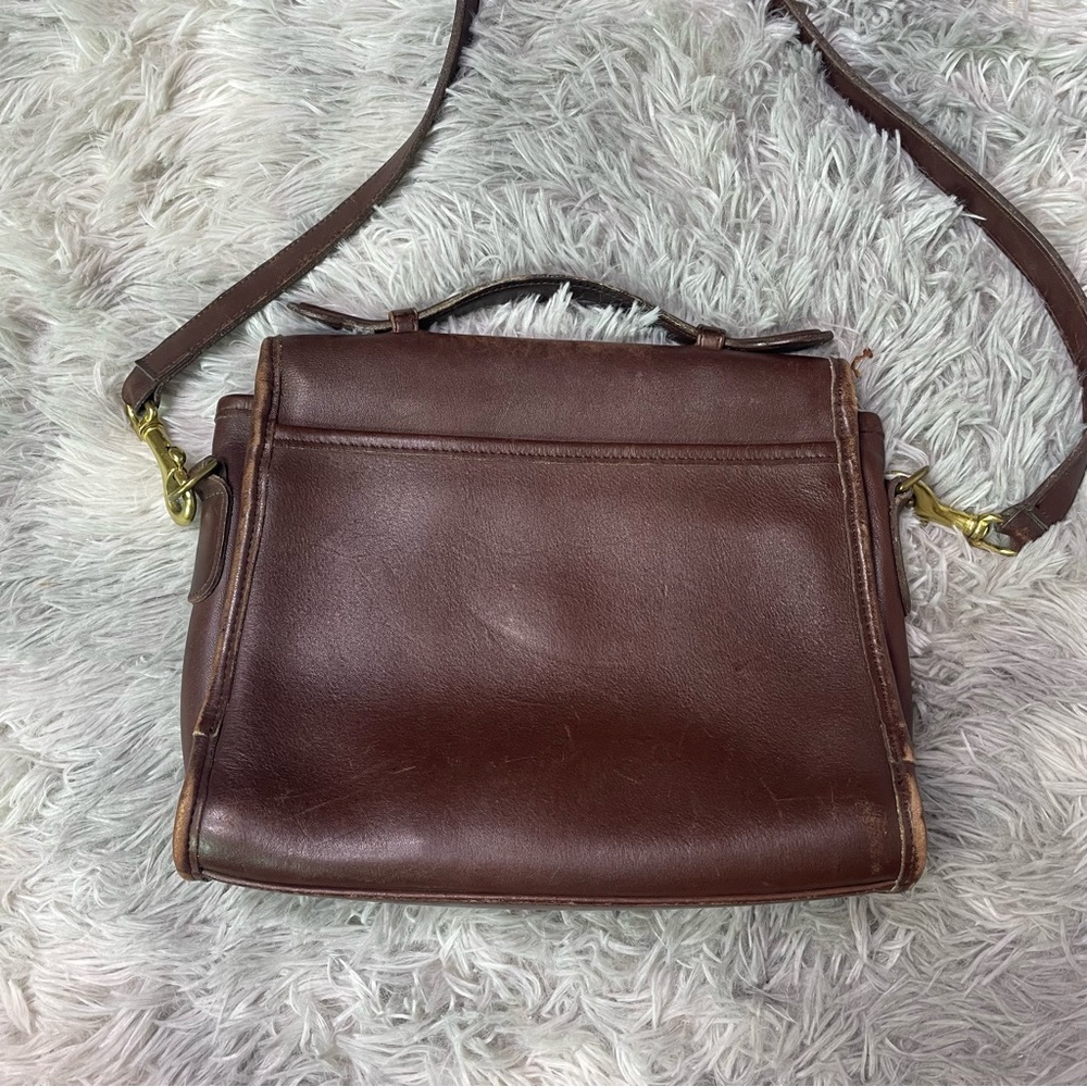 Rare Vintage Coach Court Bag Brown Leather 9870 - Picture 4 of 16
